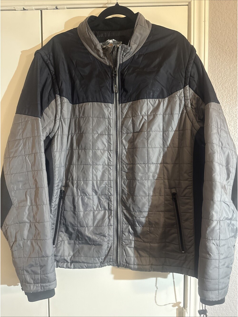 Harley-Davidson Men's XL Turret Convertible Packable Mid-Layer Jacket Vest Black